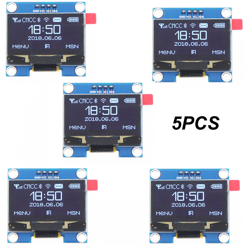1/5 Uds 1,3 "1,3 pulgadas IIC I2C serie 128x64 SSH1106 pantalla Led LCD OLED Digital módulo blanco azul para Arduino 12864 pantalla LCD B