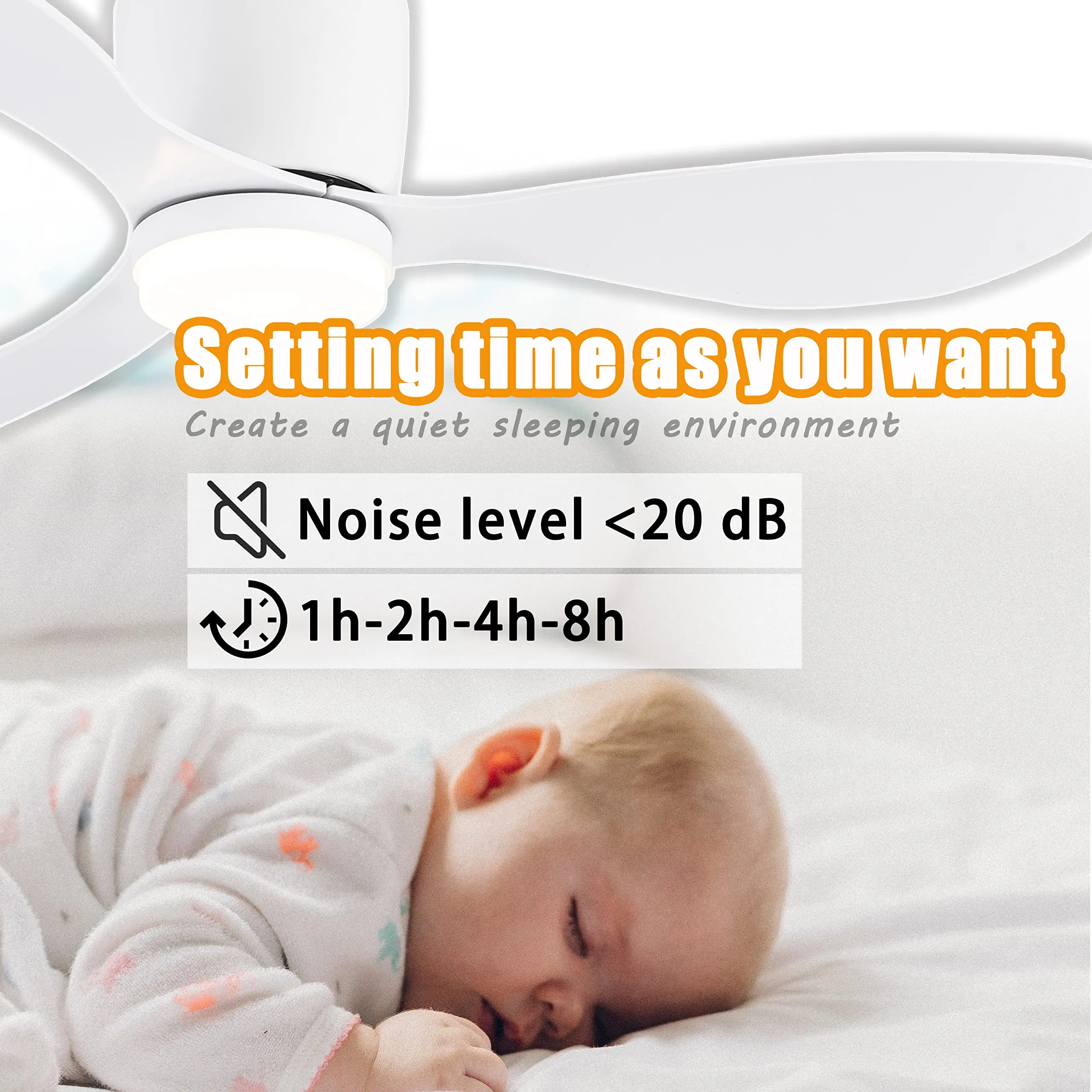 IRALAN Ventilatori da soffitto moderni a pavimento basso Ventilatore da soffitto DC 30W con telecomando Ventilatore da soffitto semplice per la casa con luci