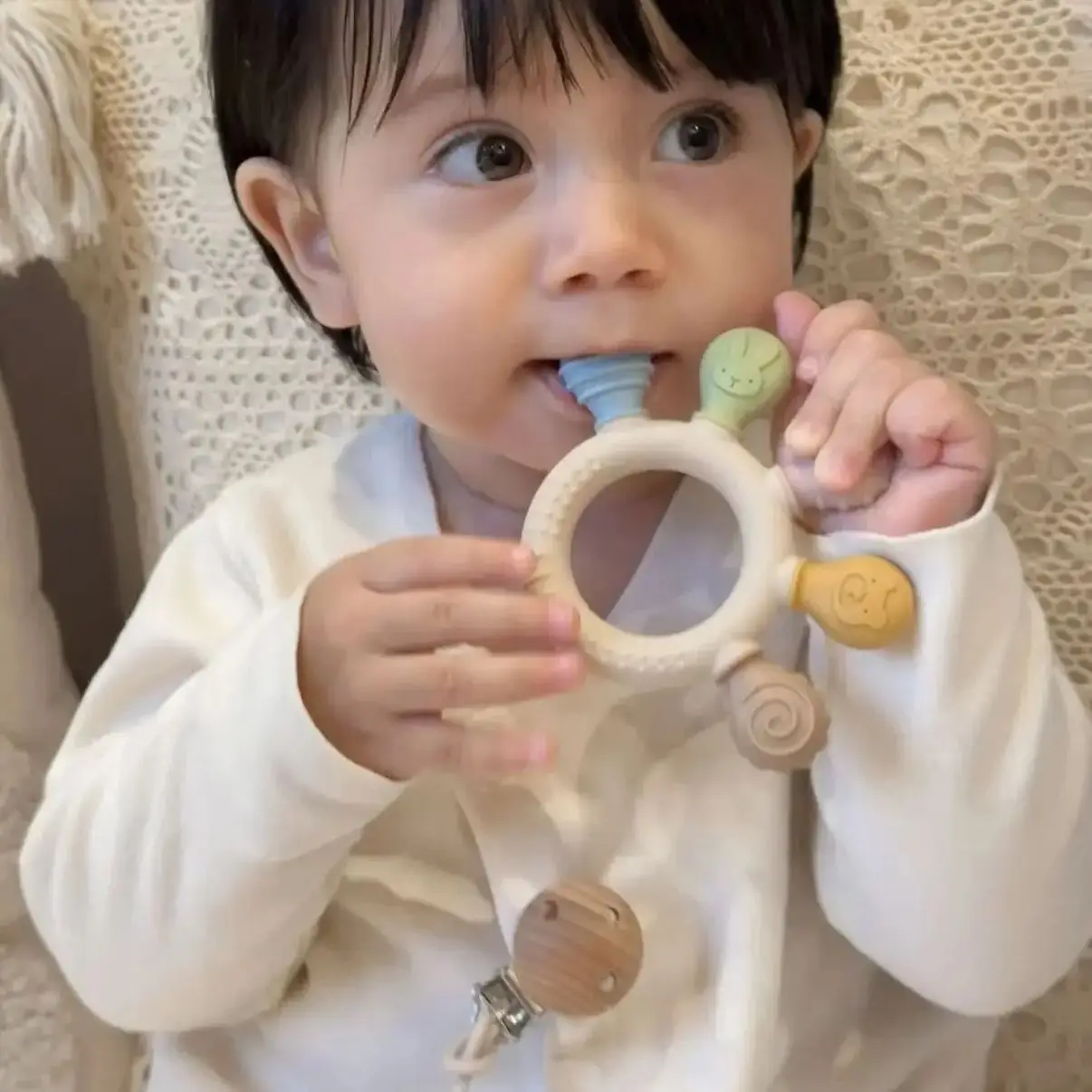신생아 유아 실리콘 아기 출생 씹는 액세서리 아기 감각 Teether 물린 불안 Teethers 젖니가 남 장난감 0 6 12 개월