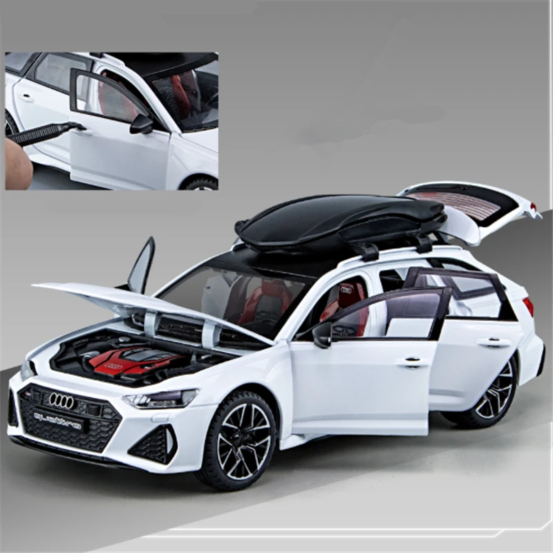1/24 アウディ RS6 アバントステーションワゴン合金車モデルダイキャストメタルおもちゃの車車モデルシミュレーション音と光子供のおもちゃのギフト