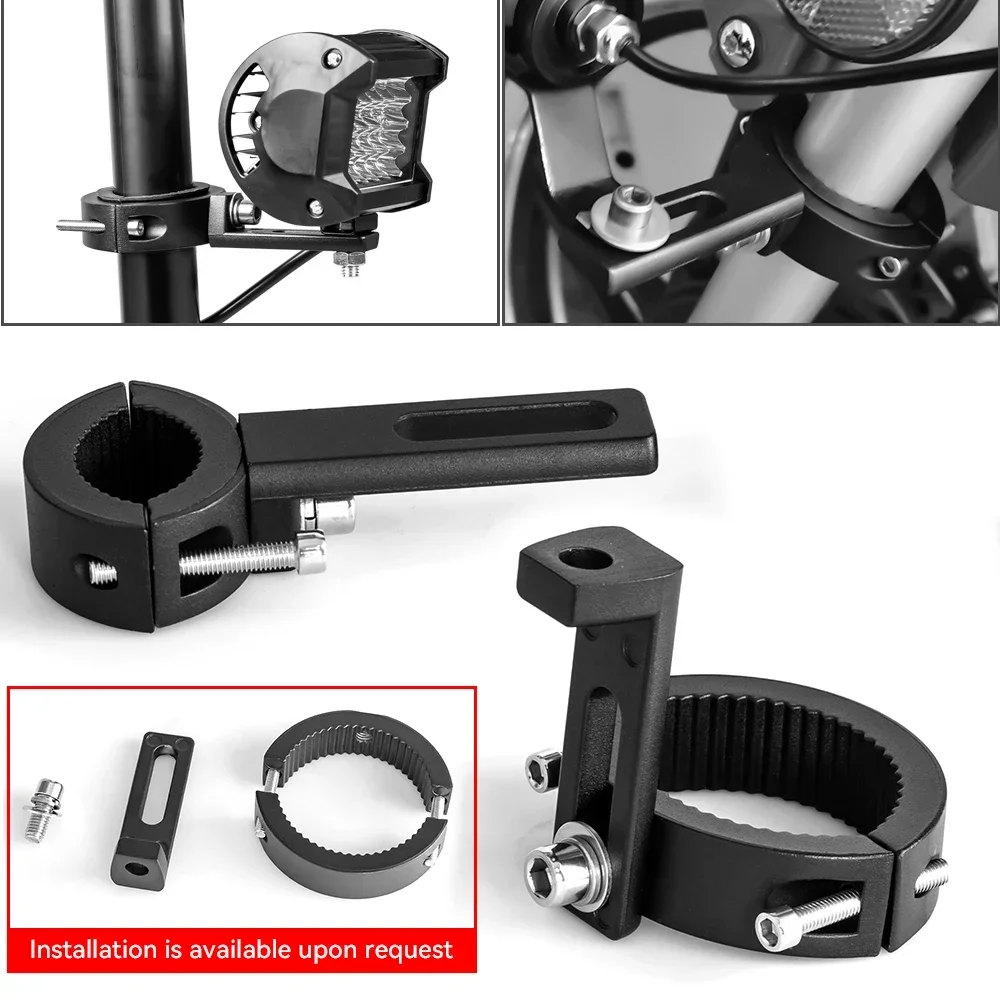 1/2pc 38mm-60mm/20mm-38mm universal motocicleta farol suportes de montagem garfo braçadeira suporte de montagem acessório de manutenção da motocicleta