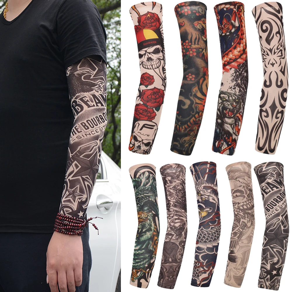 1Pc Sommer Kühlung Blume Arm Ärmel UV Schutz Tattoo Arm Ärmel Outdoor Sport Sonnenschutz Wärmer Arm Abdeckung für laufen