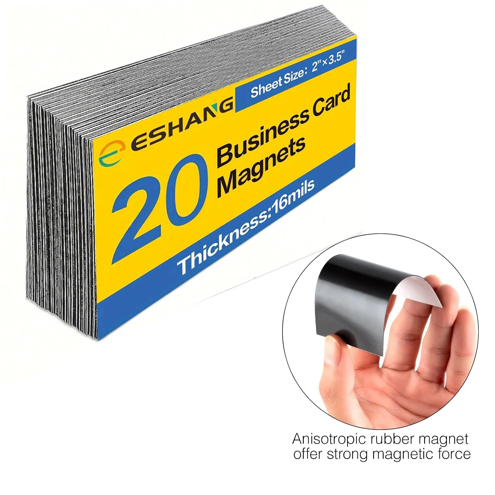 2 x 3,5 Zoll, 20 Stück, Visitenkarten-Magnet, selbstklebendes Klebeband zum Abziehen von gewöhnlichen Visitenkarten in magnetischen Eigenschaften