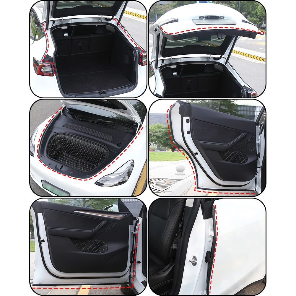 Cho Mẫu Tesla Model 3 Y Cửa Xe Ô Tô Con Dấu Dây Bộ Cách Âm Cao Su EPDM Weatherstrip Tự Động Thân Cây Hood Bảng Điều Khiển Một B cột Trụ Kín Bộ
