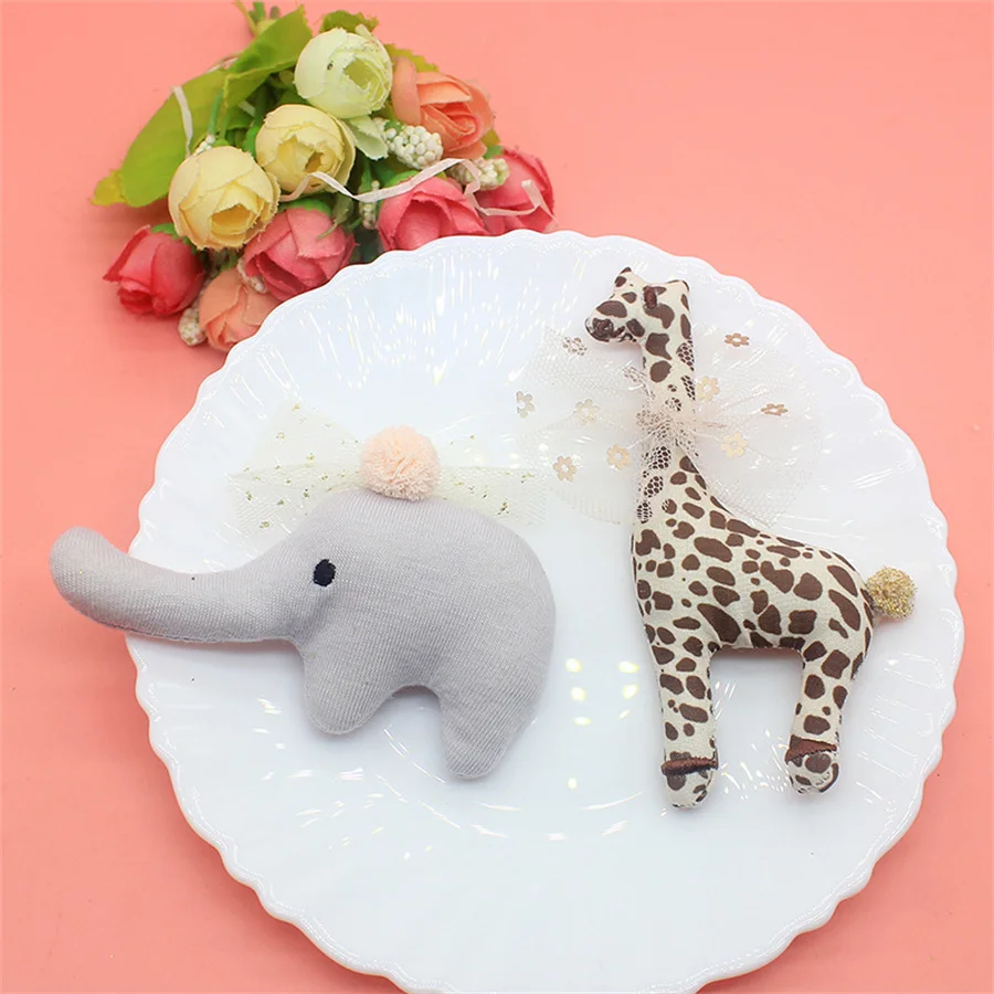 5 Teile/los Nette Cartoon Giraffe Elefant Applikationen Für DIY Handgemachte Kinder Haar Clip Zubehör Hut Tuch Tasche Brosche Patches Neue