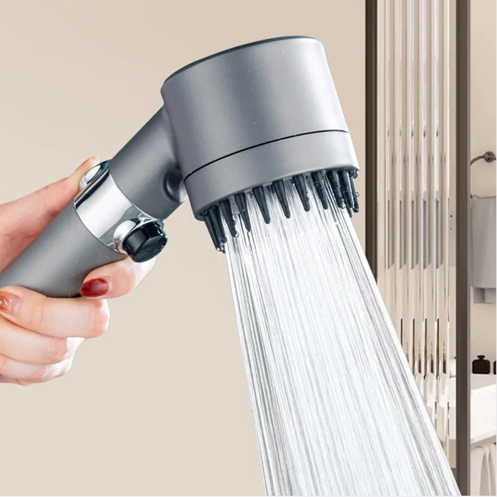 Cabezal de ducha presurizado para Spa de masaje, 3 modos, filtro de alta presión, ducha de lluvia, boquilla de pulverización de parada de una tecla, accesorios de baño