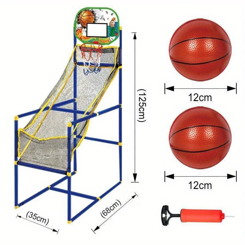 Fantastico set da gioco di basket arcade: doppio gioco per interni/esterni, facile installazione con pompa e palline, ideale per le vacanze e compleanni