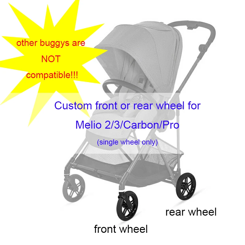 SOMENTE Melio 17CM Roda dianteira ou traseira para Cybex Melio 2/3/Carbon/Pro Series Buggy Acessórios Outros carrinho não são compatíveis!! !