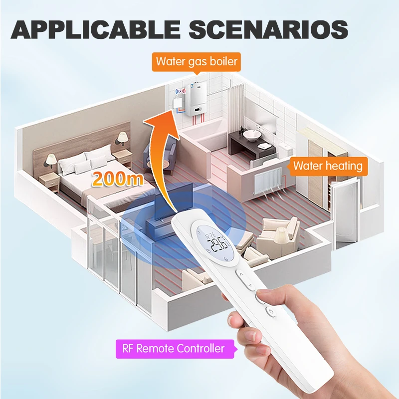 Drahtlose RF Thermostat Tuya WiFi Gas Kessel Wasser Boden Heizung Antrieb Programmierbare Temperatur Controller Alexa Google Hause