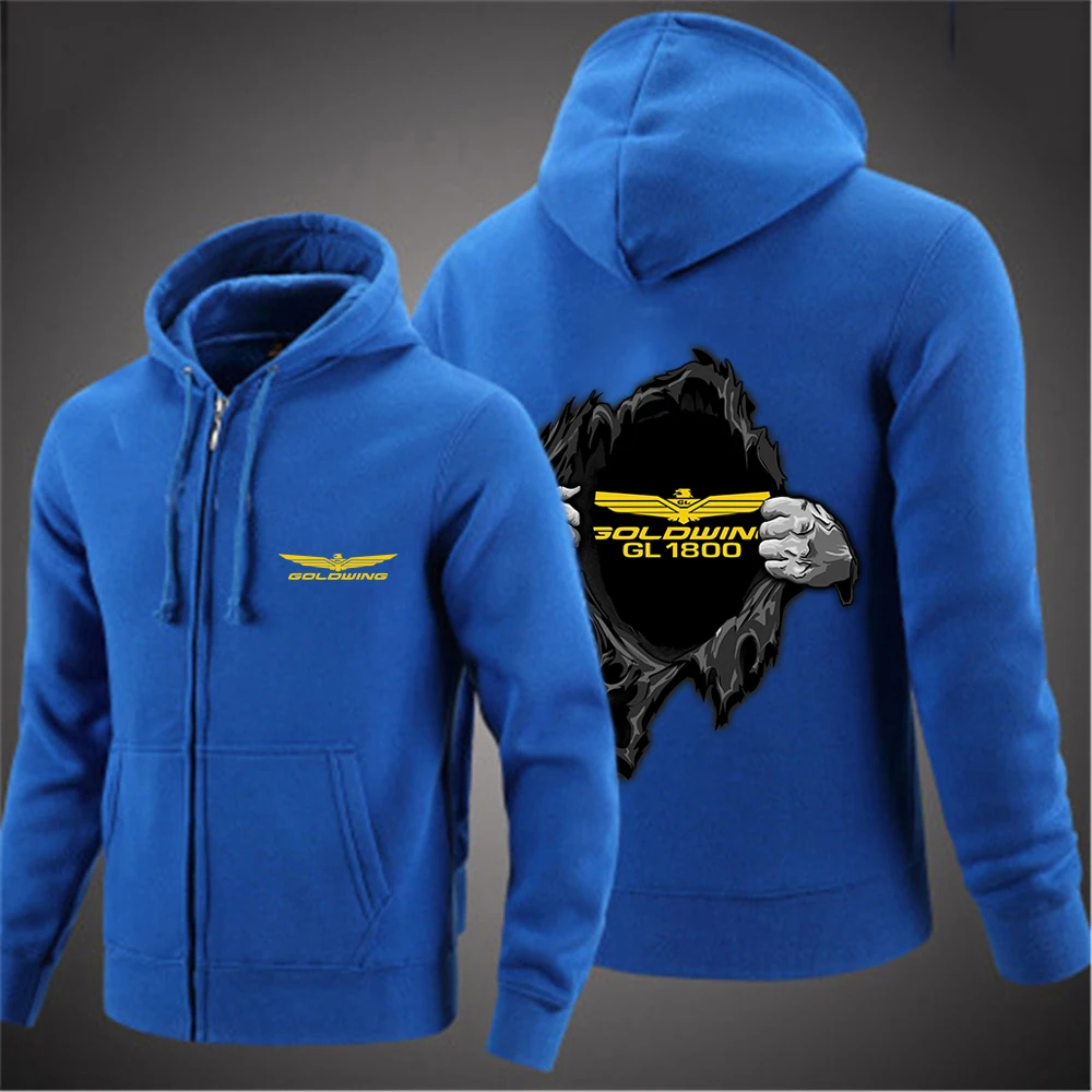 Goldwing GL1800 motocicletas japonesas 2023, nueva Sudadera con capucha con estampado de Color sólido para hombre, sudaderas de ocio, abrigos con capucha y cremallera, chaquetas con cremallera, Top