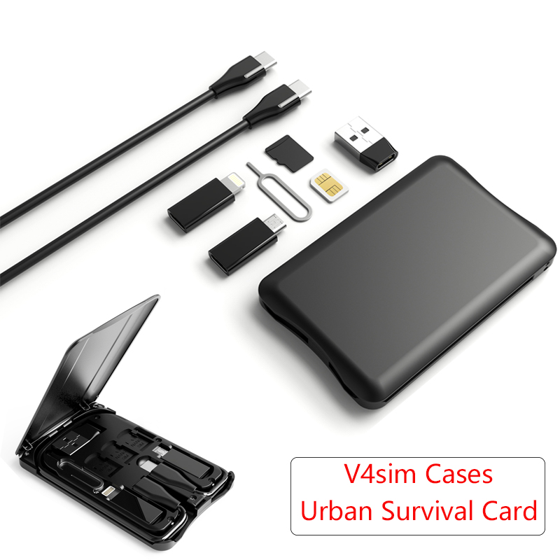 Urban Survival Card Multifunktions-Datenleitung umwandlung skopf Wireless Charger Universal Universal tragbare Aufbewahrung tasche
