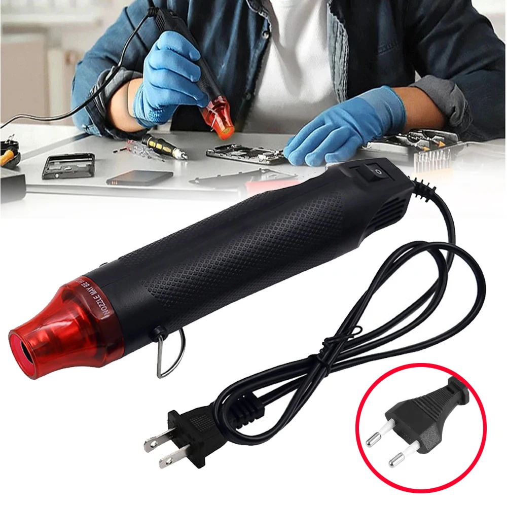 Pistola de aire caliente de 220V, pistola sopladora de temperatura para soldar, manualidades DIY, secador en caliente de energía eléctrica, Mini pistola de calor para envoltura de coche de tubo retráctil