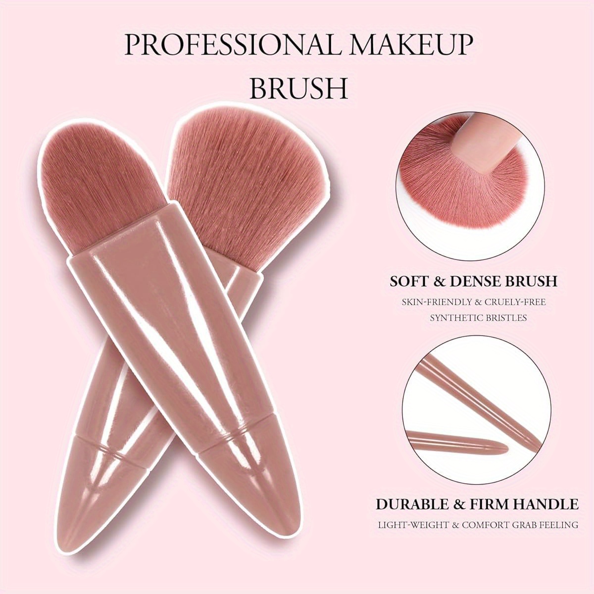 Travel Makeup Brush Set, 5-Piece Professional Mini Makeup Brush Set, Multiple Brush Heads, Compact And Portable, With Storage Bo