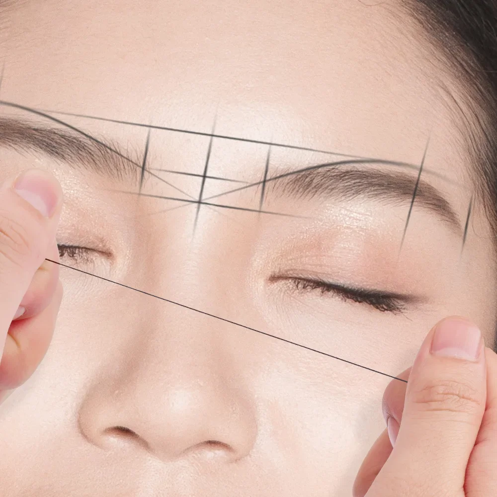 6 PC 10 Meter Mapping Pre-Ink String Für Microblading Make-Up Augenbrauen Färben Liner Gewinde Semi Permanent Positionierung Messen werkzeug