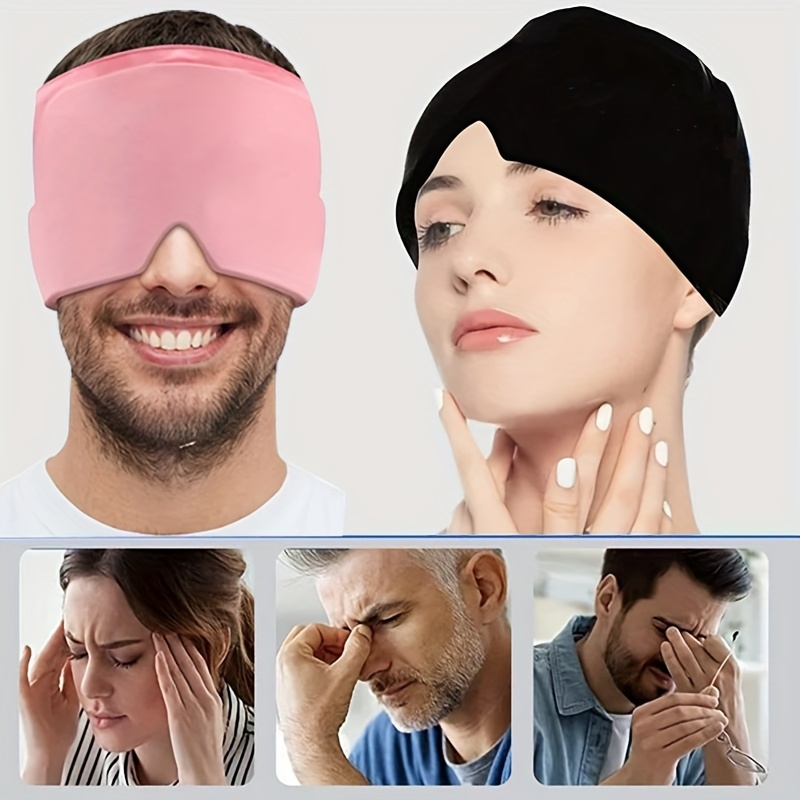 Ice Cap Gel Cold and Hot Mask Head Face surround relax Massage Sleep Eye Mask nero rosa non caricato