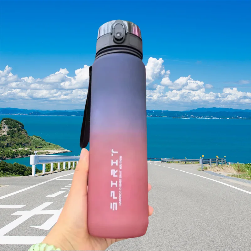 500ML/650ML/1000ML Große Kapazität Sport Flasche Motivation Auslaufsicher Tragbare Wiederverwendbare Kunststoff Tassen Outdoor reise Gym Krüge