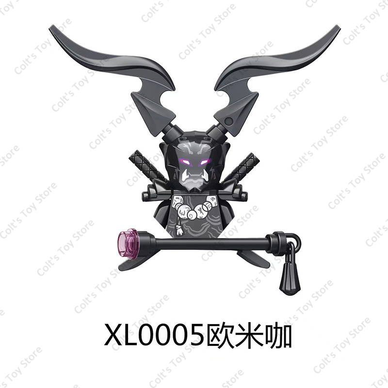 Anime nuevo Ninja Evil Moro Mini figura de acción bloques de construcción Mr. E esqueleto mago muñecas ladrillos modelo niños juguetes MOC regalos