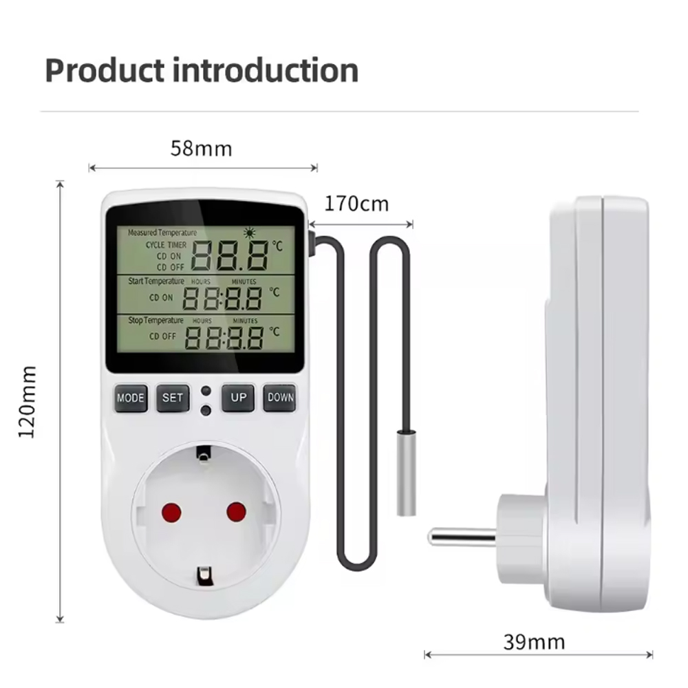 Thermostat,timer socket,digital temperature controller socket timer switch heating cooling AC 110V~230V,Christmas Halloween gift