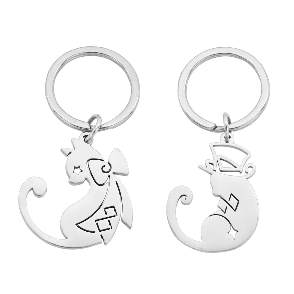 Collana in acciaio al titanio Gioco Impatto Portachiavi Lynette Lyney Mago Gatti Tema Cosplay Ciondolo Coppia di gioielli in metallo Accessori