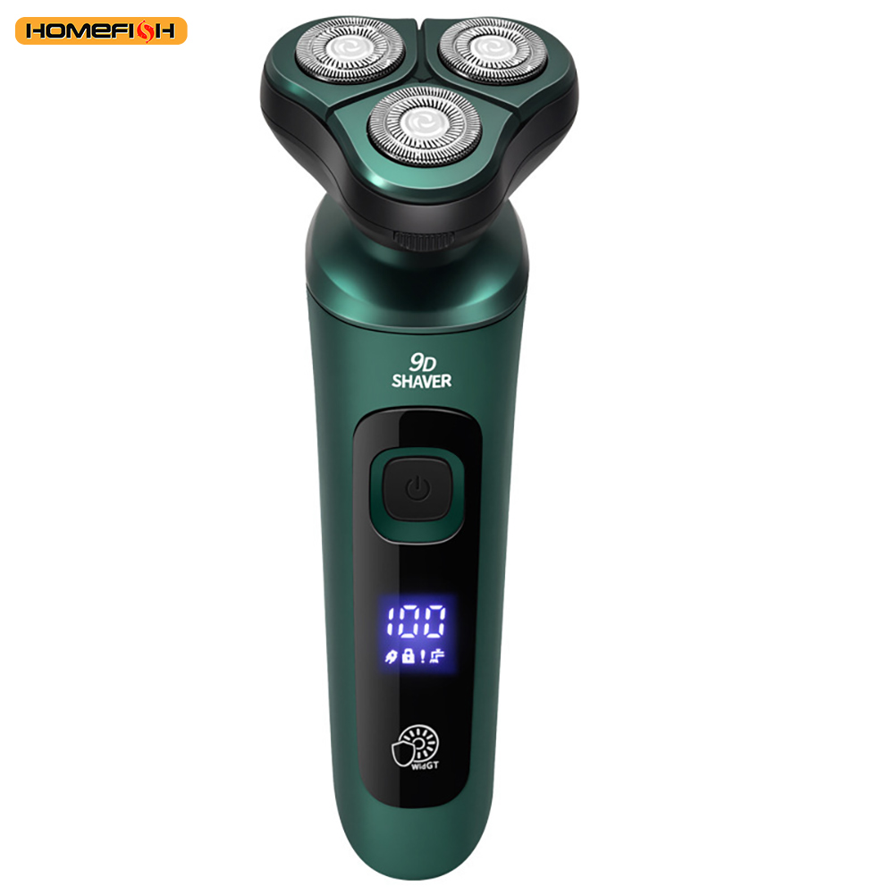 Smart Electric Shaver with LCD Display – 3D Floating Triple Head Razor, USB Rechargeable & Waterproof for Shaving Beard Trimming