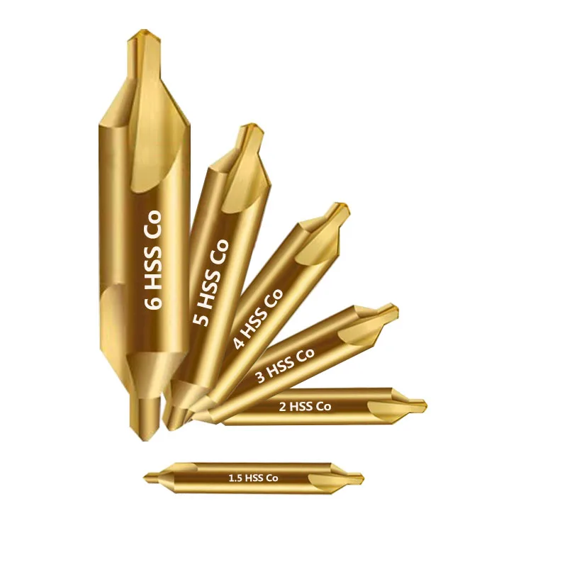 M35 HSS-Cổ Coban Trung Tâm Mũi 1.5/2/2.5/3/4/5/6Mm Góc 60 Độ Đôi Cấp Phủ Titan Mũi Khoan Mũi