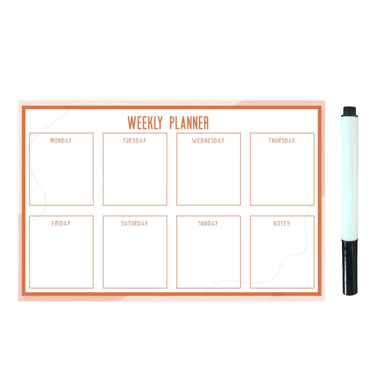 Dry Erase Board Massage Marker Daily Notes Weekly Calendar Dry Erase Whiteboard for Planners