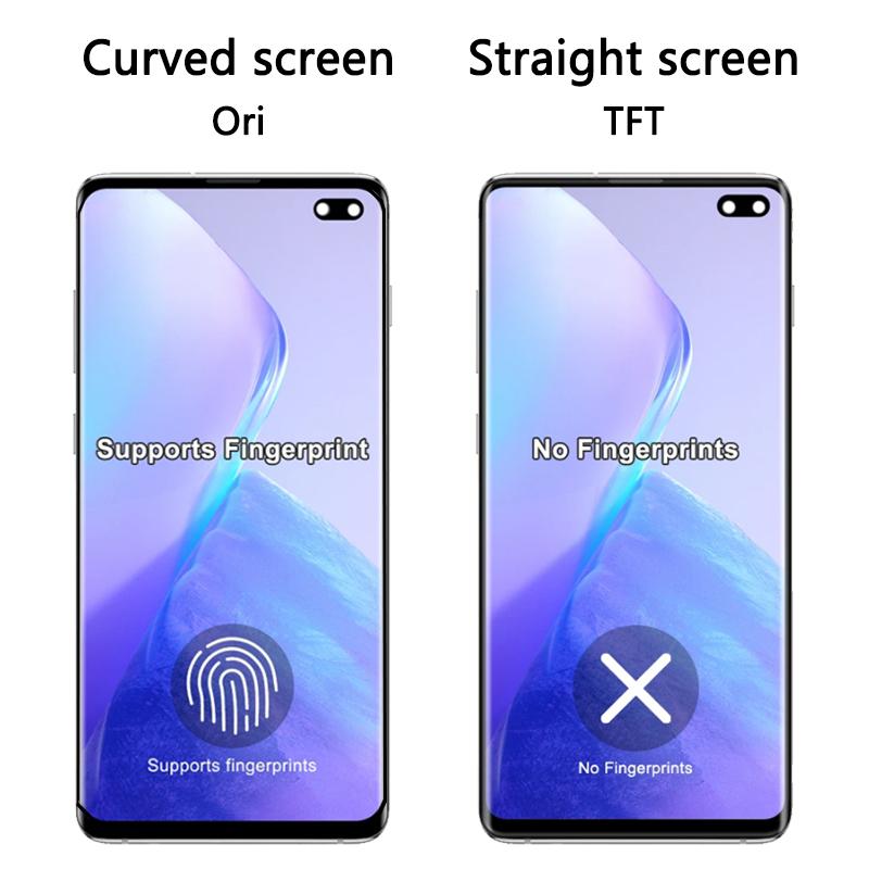 Качество TFT с рамкой для Samsung S10 Plus S10 + G975F ЖК-дисплей Цифровой сенсорный экран для Samsung S10 G973F Замена экрана