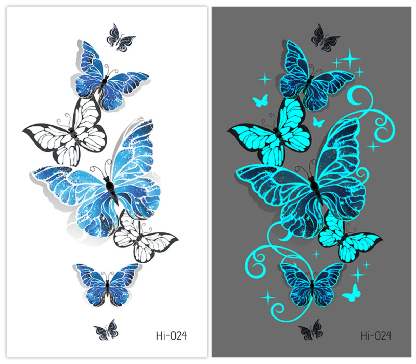Tatuaje luminoso pegatinas para mujeres brazo cara tatuajes brillantes arte corporal tatuajes serpiente mariposa sílaba eléctrica tatuaje de fiesta 2025