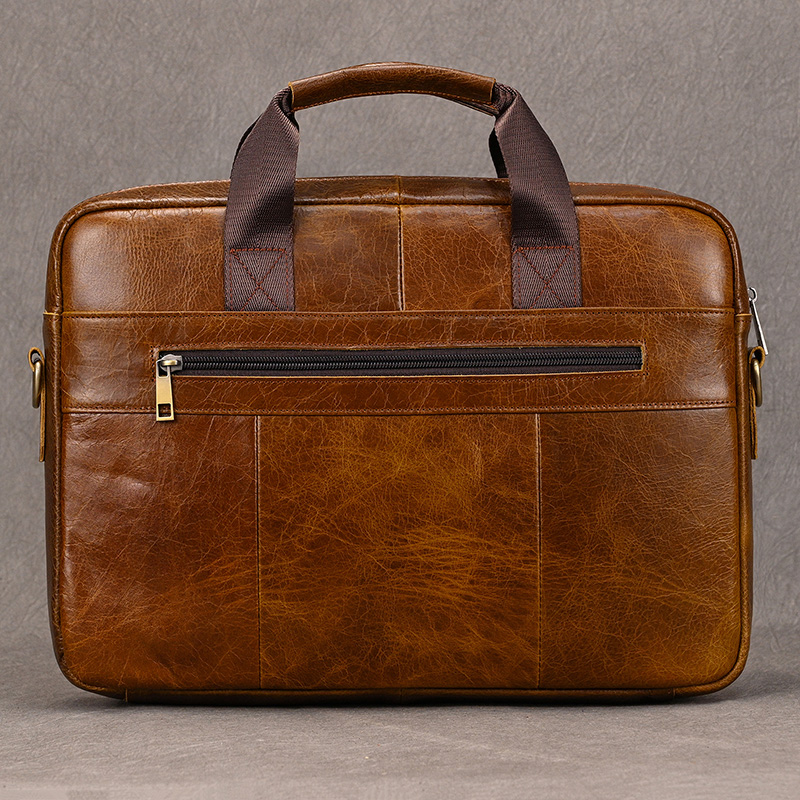 Luufan Echtem Leder herren Business Handtasche 15 "Laptop Aktentasche Tasche Männlichen A4 Dokument Schulter Nachricht Computer Tasche Arbeit tote