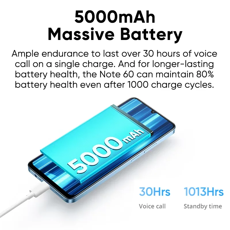 [Op voorraad] realme Note 60 smartphone 32 MP camera 6,74 '' 90 Hz display 5000 mAh batterij 128 GB IP64 Krachtige Octa-core chipset