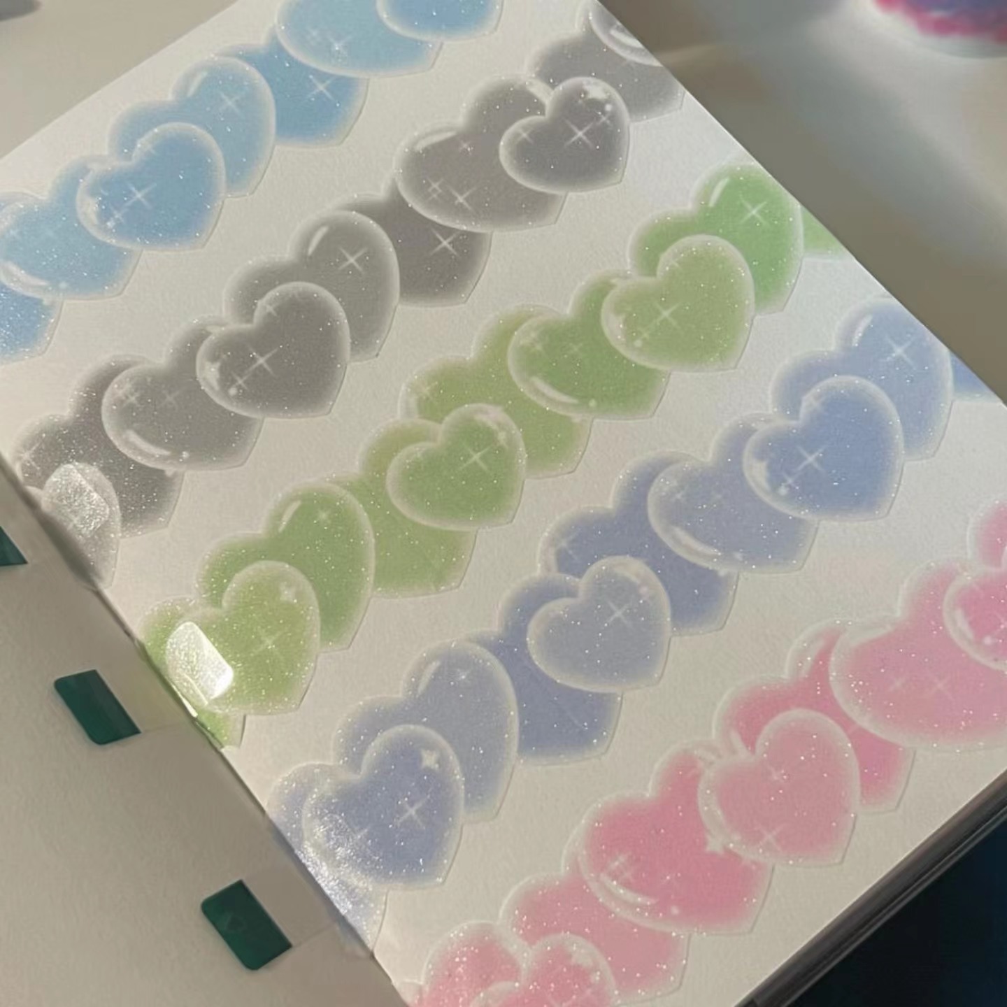 MINKYS ใหม่ Kawaii ประกายความรักหัวใจรูปพิเศษภูมิทัศน์ Washi เทปสมุดบันทึก DIY Decotative Masking เทปเครื่องเขียน
