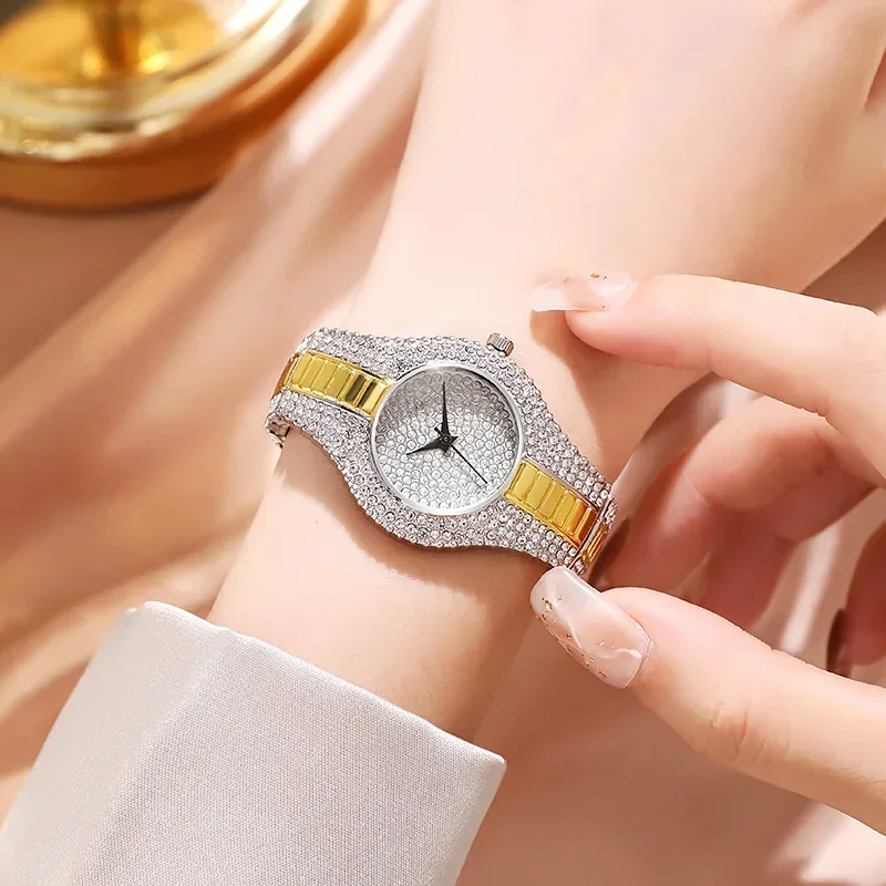 Reloj de pulsera de cuarzo con diamantes de imitación para Mujer, cronógrafo de marca de lujo, nuevo