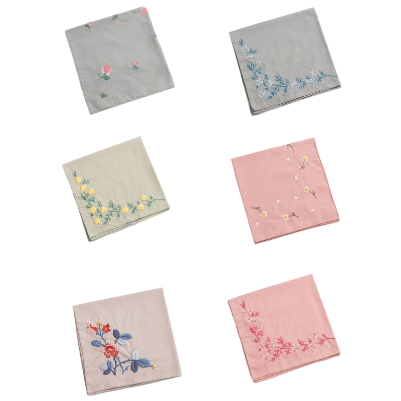 Ensemble de broderie à feuilles grossières pour enfants ou adultes, motif de fleurs, mouchoirs de bricolage, instructions l'intensité