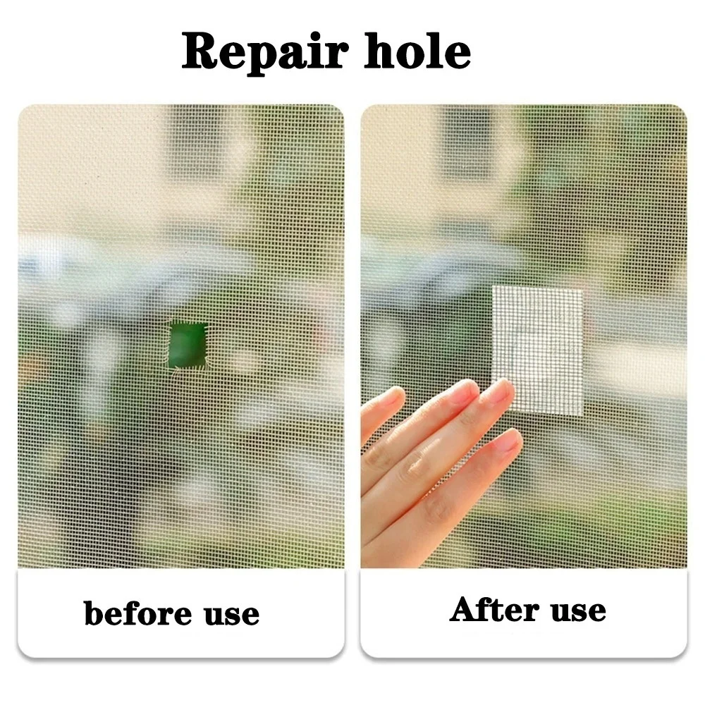 Strong Self Adhesive Mesh Tape Nets Window Screen Repair Tape Door Fix Patch Anti Insect Mosquitos Mesh Broken Holes Repairing