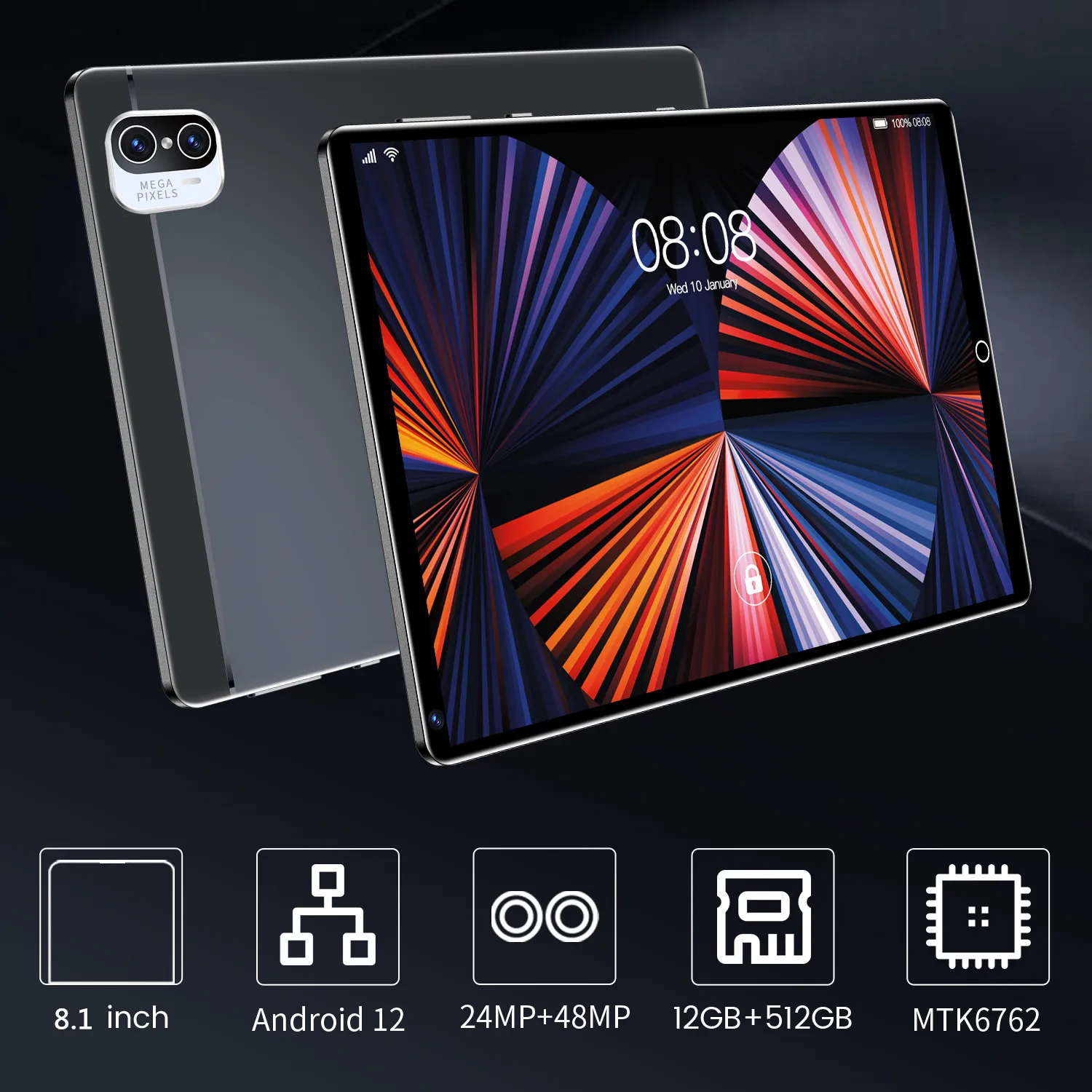 2023 versión Gobal X5 Android Tablet Pc 8 pulgadas Android 12 12GB 512GB Deca Core GPS WPS 5G WIFI Bluetooth gran oferta portátil