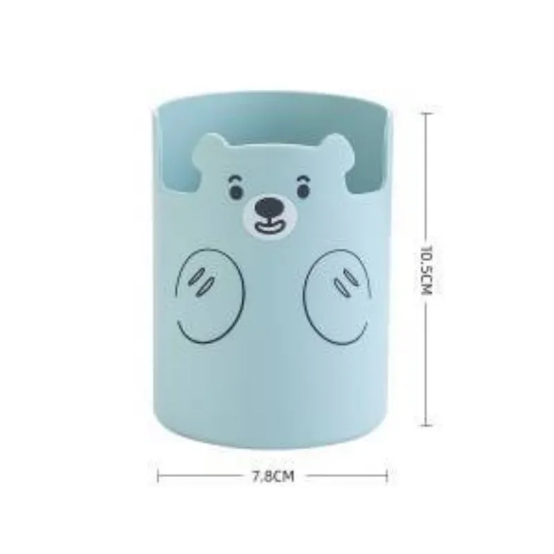 Portalápices multifuncional Kawaii, soporte para brochas de maquillaje con oso de dibujos animados, soporte para teléfono a la moda, organizador de bolígrafos de papelería para estudiantes