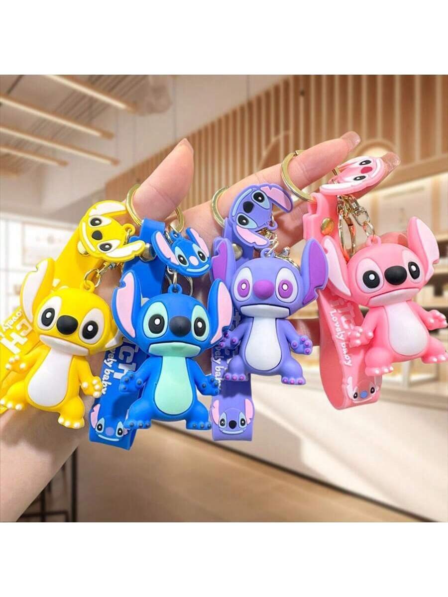 1PC Stitch Keychain Cartoon Character Action Figures Keychains Bag Phone Pendant Gift Decorate Collection Accessories