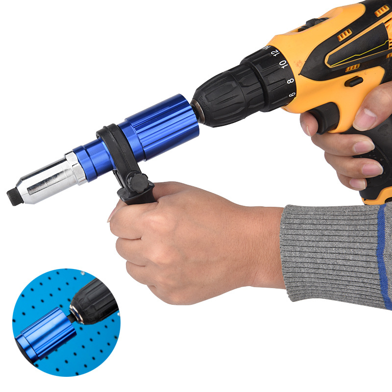 Elétrica Rivet Gun Broca Adaptador, Cordless Riveting Tool, Inserir Porca Pull, 2.4mm, 3.2mm, 4.0mm, 4.8mm