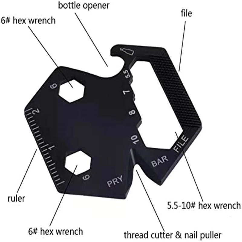 Pièce hexagonale multifonctionnelle pour l'extérieur, outil EDC, couteau à monnaie pliant, porte-clés, tournevis, poche pliable, Mini attrezzi coltello pour pipi