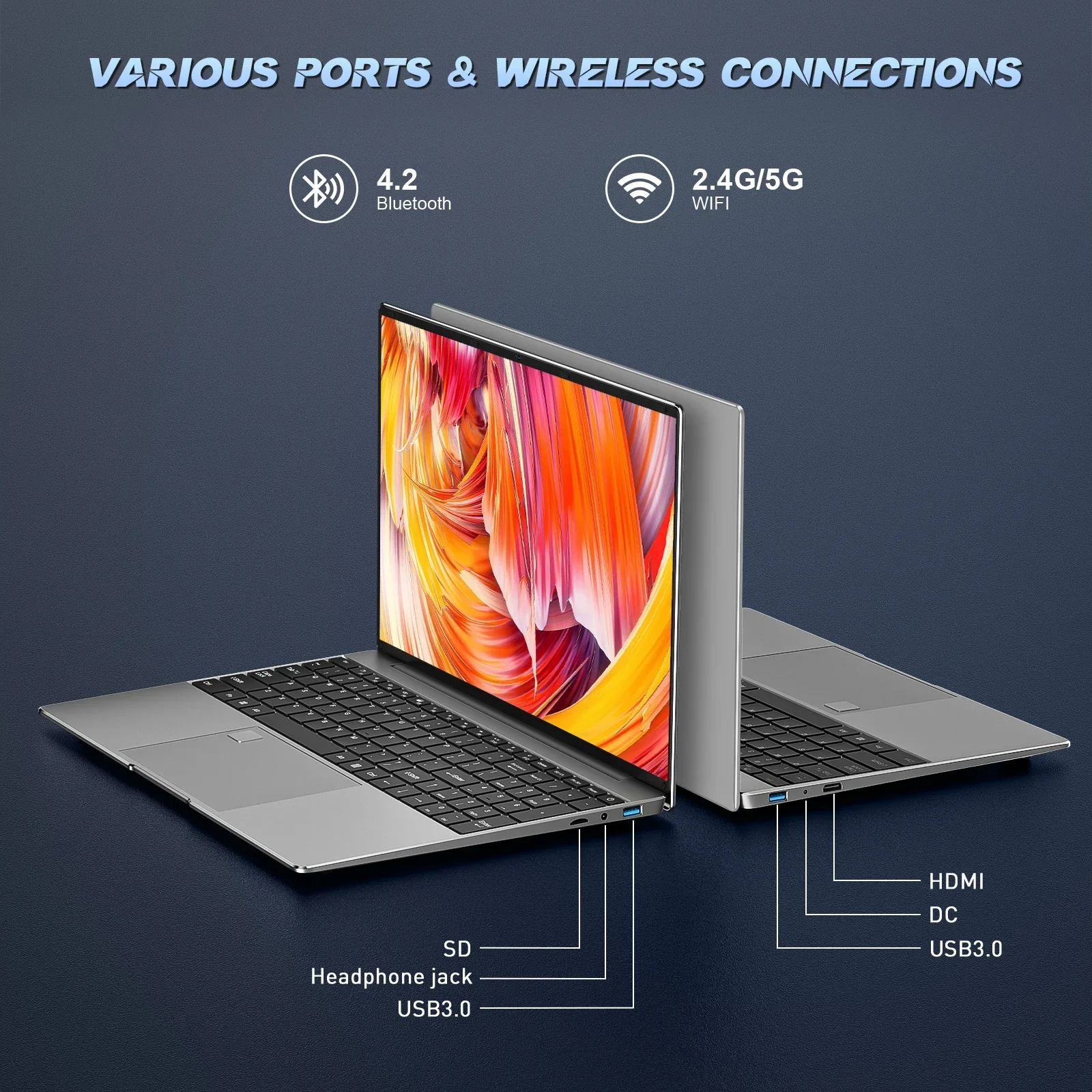 Ordinateur portable de jeu Windows 11 Intel Celeron N5095 15.6 pouces 16GB 1 to SSD ordinateur de bureau PC déverrouillage par empreinte digitale ordinateur portable