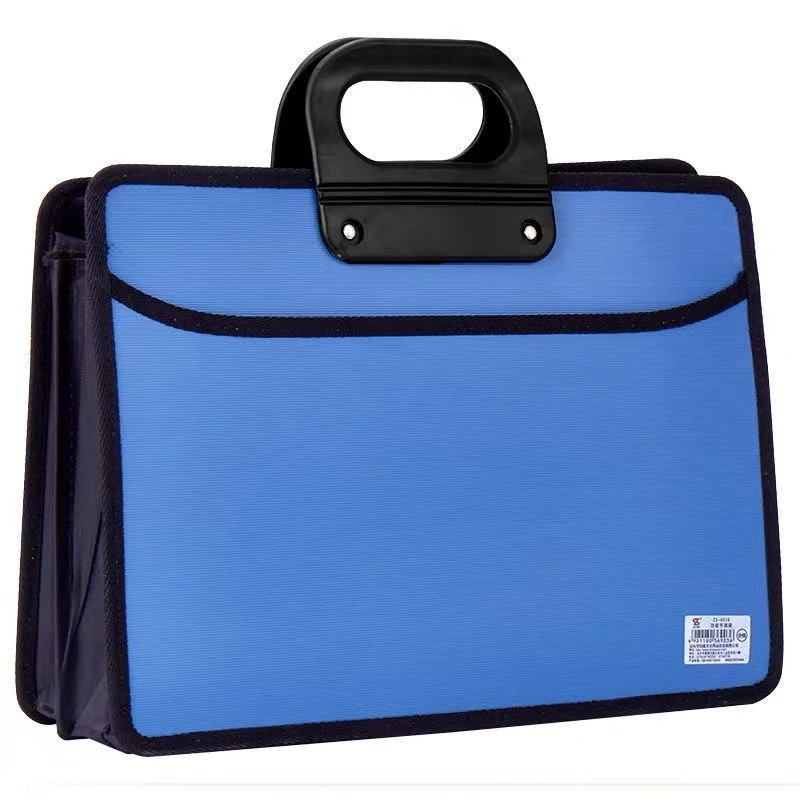 Bolsa de documentos portátil A4 de gran capacidad, bolsas de información de documentos de oficina, maletín punteado con punzón, bolsa de negocios promocional