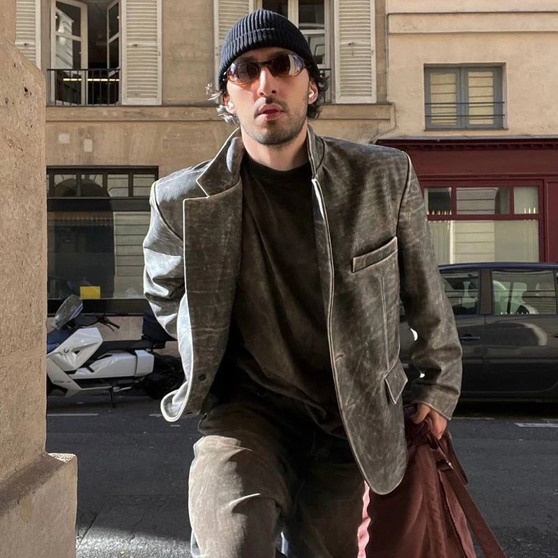 Retro Distressed Leather Jackets Women's Genuine sheepskin Leather Jacket Short Real Leather Coat