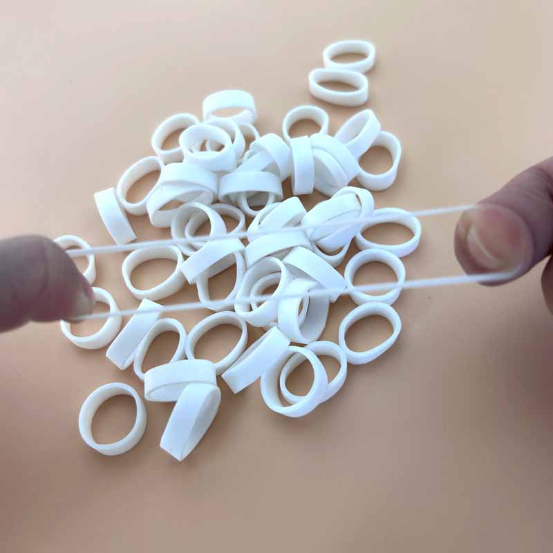 450pcs 고무 밴드 화이트 컬러 미니 높은 탄성 고무 밴드 용품 홈 오피스 편지지에 대 한 Stretchable 라텍스 반지