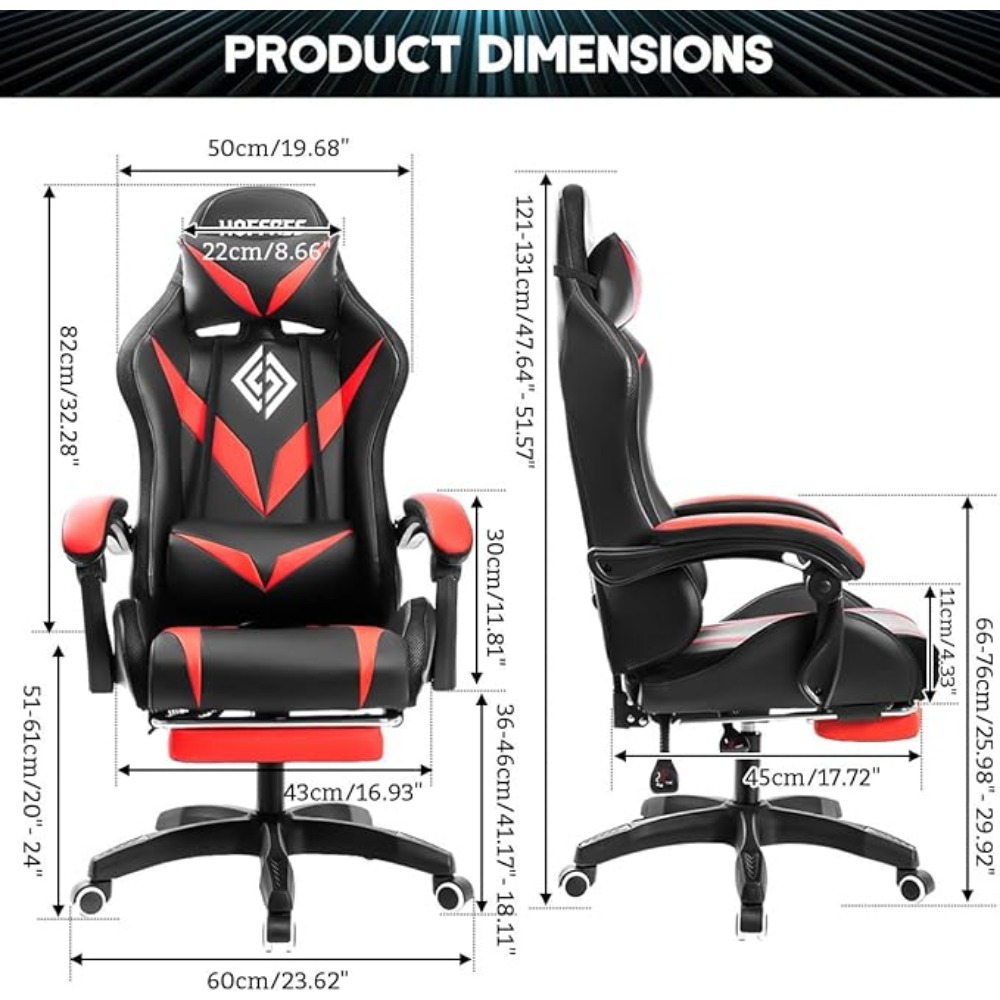 Gaming Chair with Massage and LED RGB Lights Chair with Footrest High Back Video Game Chair with  Linkage Armrest Gaming Chairs