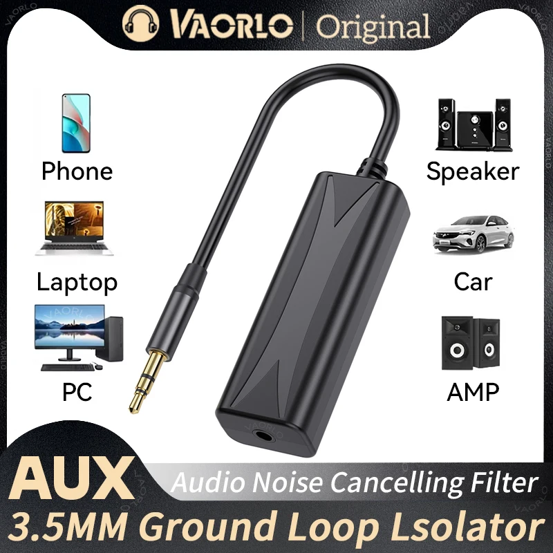 3.5mm Audio Aux Cable Anti-interference Ground Loop Noise Filter Lsolator Eliminate Cancelling For Home Stereo Car Audio System