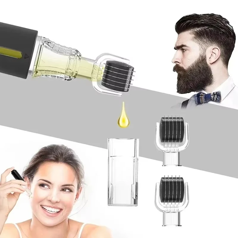 105 Pins Derma Roller Titanium Needle Roller Eyebrow Beard Care Tool Essence Applicator Replaceable Titanium Needles Roller head