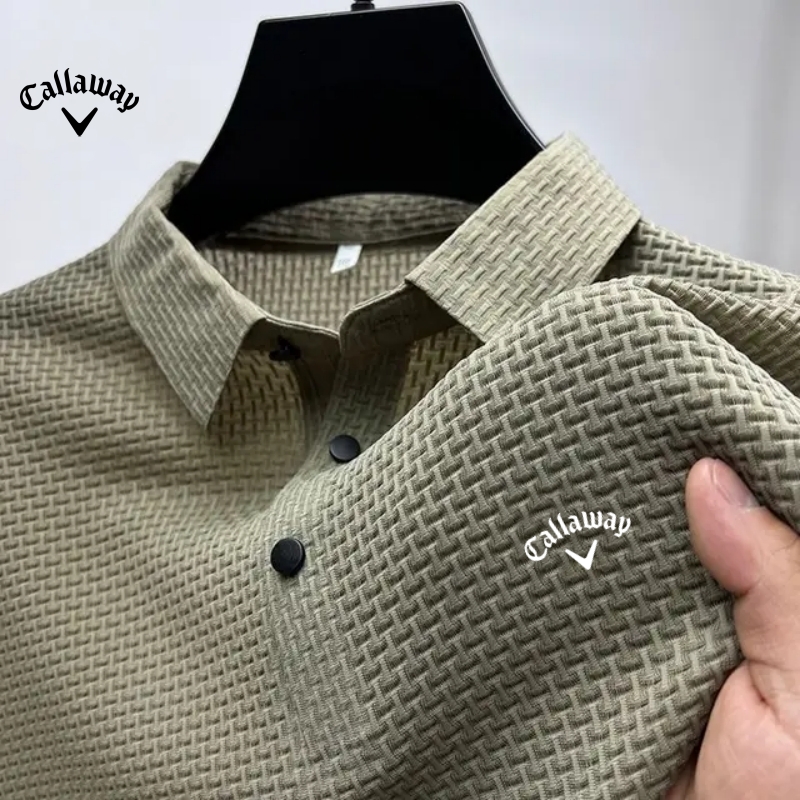 Neue Sommer männer Gestickte Eis Kühlen Hohl Seide Revers Gestrickte Polo-Shirt Luxus Mode Lässig Komfortable Kühlen T-shirt top