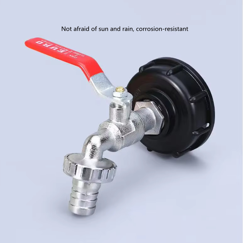 1PC ทนทาน IBC ถังอะแดปเตอร์ S60 * 6 ด้ายหยาบ 1/2 ''3/4'' Connector เปลี่ยนวาล์ว Garden Home วาล์วติดตั้งก๊อกน้ํา