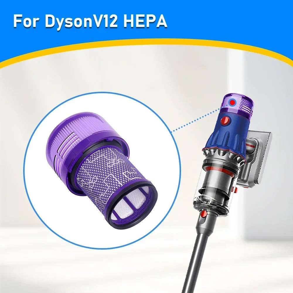 แผ่นกรอง HEPA สําหรับ Dyson V12 Detect Slim เครื่องดูดฝุ่นไร้สายเปลี่ยนอุปกรณ์กรองล้างทําความสะอาดได้ฝุ่นอะไหล่
