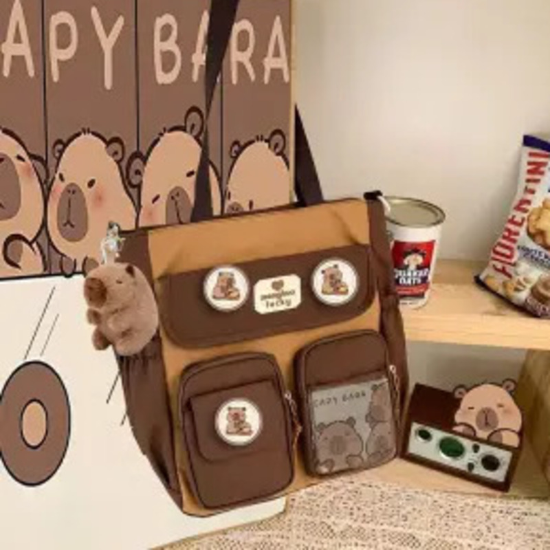 Capybara Backpack Cute Backpack Plush Schoolbag Cartoon Soft Funny Animal Large Capacity Stuffed Unisex Y2K Aesthetic Backpacks